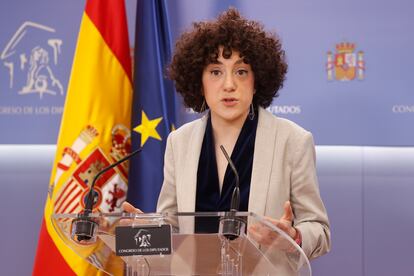 La diputada de en Comú Podem, Aina Vidal, este martes en el Congreso de los Diputados.