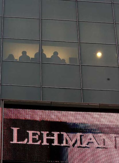 Fachada de la sede de Lehman Brothers en Nueva York.