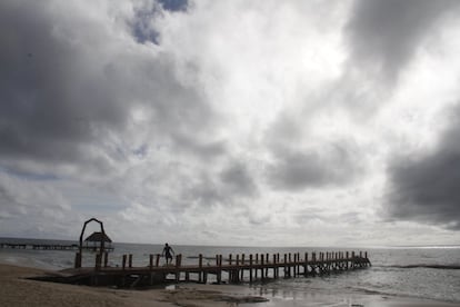 La nubes de tormenta sobre Playa del Carmen.
