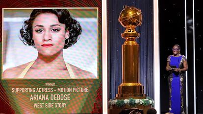 La actriz Ariana DeBose, galardonada con el premio a la mejor actriz de reparto por 'West Side Story'.