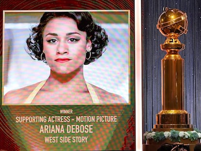 La actriz Ariana DeBose, galardonada con el premio a la mejor actriz de reparto por 'West Side Story'.