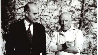 Palau i Fabre con Picasso en Cannes en 1965.