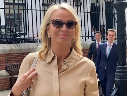 Corinna Larsen llegando este martes al Tribunal Superior de Justicia de Londres.