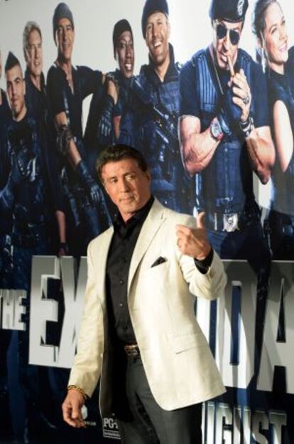 Sylvester Stallone, el lunes en la premiere de "The Expendables 3" en el centro de Hollywood.
