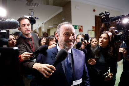 El exministro y exsecretario de Organización del PSOE, José Luis Ábalos, este lunes en el Congreso.