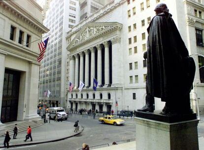 Fachada de la Bolsa de Nueva York.