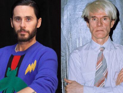 El actor Jared Leto y el artista Andy Warhol. 