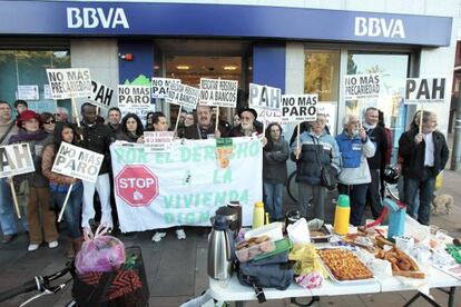 Miembros de la Plataforma de Afectados por la Hipoteca en Murcia.