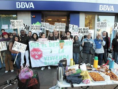 Miembros de la Plataforma de Afectados por la Hipoteca en Murcia.