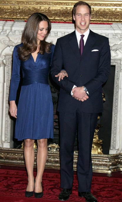 Guillermo de Inglaterra y Kate Middleton tras su compromiso.