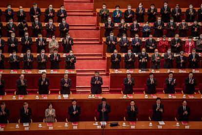 El presidente chino, Xi Jinping, en la Asamblea Nacional Popular