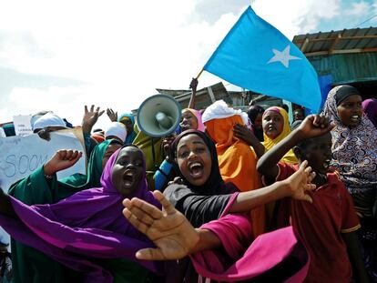 A demonstration against Al-Shabab in Mogadishu, Somalia. November, 2022.