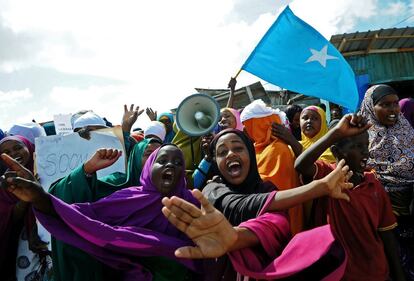 A demonstration against Al-Shabab in Mogadishu, Somalia. November, 2022.