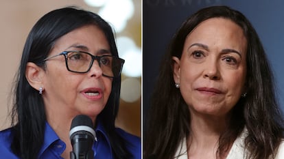 Delcy Rodríguez y María Corina Machado se disputan el favor de Trump