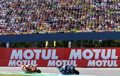 Viñales y Márquez, durante el gran premio de Holanda del 2019.