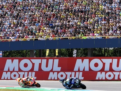 Viñales y Márquez, durante el gran premio de Holanda del 2019.