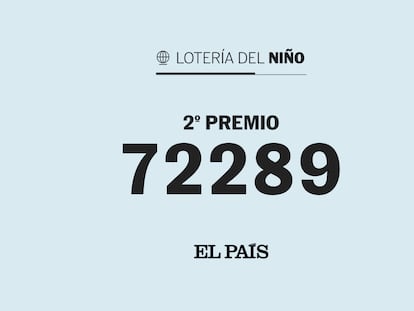 El 72289, segundo premio de la Lotería del Niño 2023