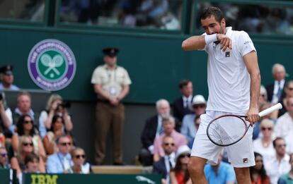 Marin Cilic durante el partido ante Roger Federer.