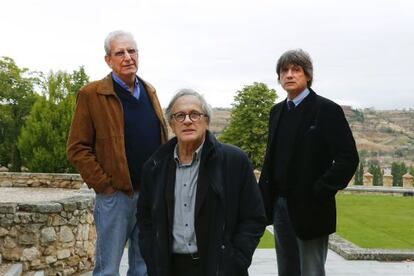 De izquierda a derecha: Jaime Chávarri, Jordi Teixidor y José Manuel Gómez Bravo durante el Hay Festival de Segovia 2012.