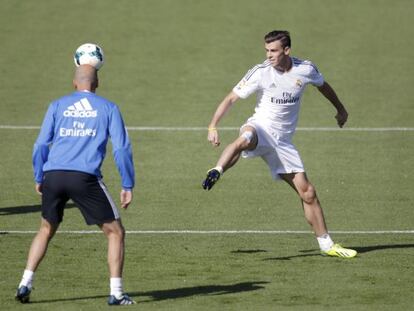 Bale, en su primer entrenamiento con el Madrid