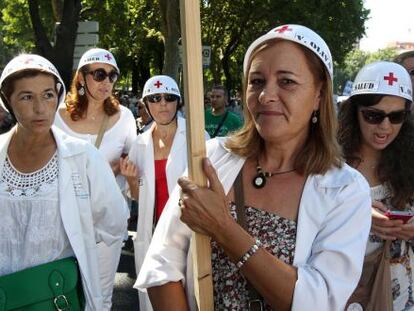 Protesta contra la privatización y los recortes en sanidad en 2013.