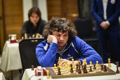 Hans Niemann, durante una de las partidas del Mundial Rápido de Naciones en Jerusalén, esta semana