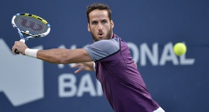 Feliciano López en el encuentro de semifinales frente a Federer.