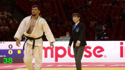 O judoca Fethi Nourine durante um combate, em uma imagem de arquivo.