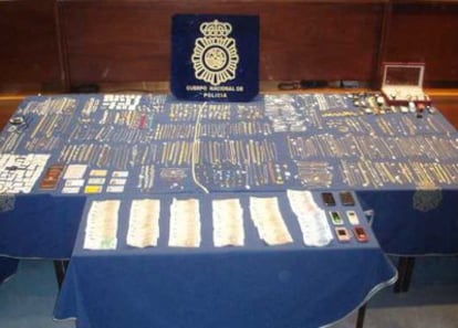 La Policía se ha incautado de más de 100.000 euros en joyas robados por una red organizada en una semana.