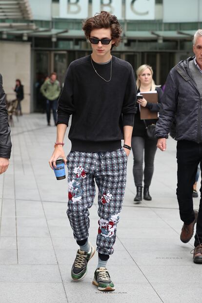 Thimothée Chalamet, indiscutible icono de estilo de su generación, en Londres (2019).