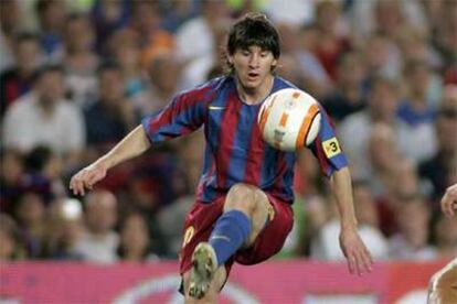 Messi, en el partido del último Trofeo Joan Gamper.