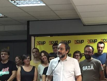 Antonio Baños, en la sede de la CUP.
