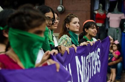 Mujeres protestando en las calles de Colima, en septiembre del 2019.