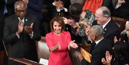 El congreso de EE UU celebra la eleccón de Nancy Pelosi como presidenta. 
