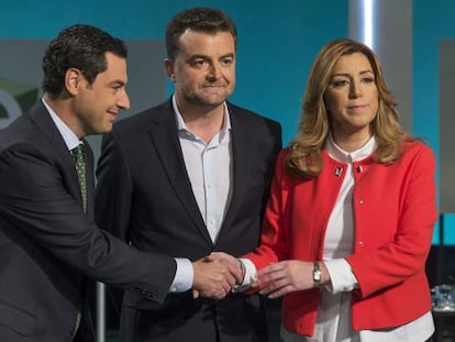 Juan Manuel Moreno Bonilla, Antonio Ma&iacute;llo y Susana D&iacute;az