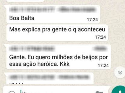 No WhatsApp, o militar apontado como infiltrado disse que suspeitava que manifestantes estavam sendo perseguidos, contou por que não foi detido e se gabou por isso