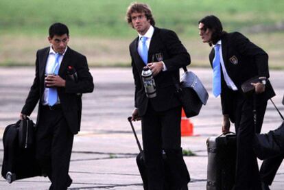 Diego Lugano, Maxi Pereira y Edinson Cavani