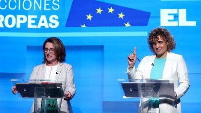 Teresa Ribera (PSOE) and Dolors Montserrat (PP), in the debate organized by EL PAÍS.