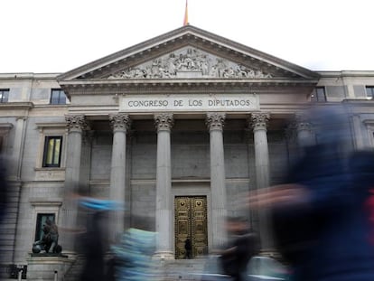 Fachada principal del Congreso de los Diputados. 