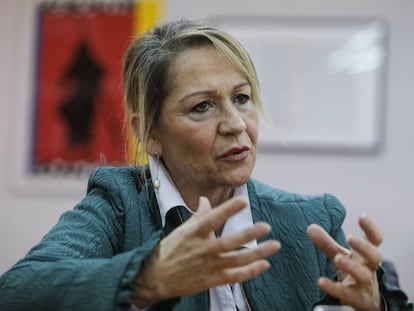 La eurodiputada socialista, Inmaculada Rodr&iacute;guez-Pi&ntilde;ero, durante la entrevista. 