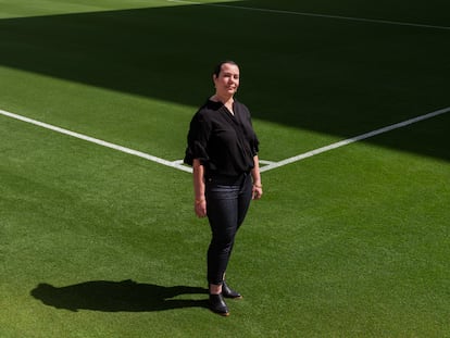 Sarah Rudd en el campo de entrenamiento del Houston Dynamo, en Texas, el pasado febrero.