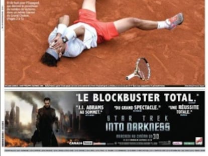 Portada del periódico francés L'Équipe.