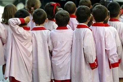 Niños de un centro privado de Madrid, en una imagen de archivo.
