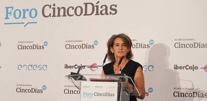 Teresa Ribera, ministra para la Transición Ecológica, en el Foro Cinco Días. 