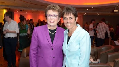 Billie Jean King y su compa&ntilde;era, la tambi&eacute;n tenista, Ilana Kloss.