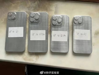 Trasera de las diferentes versiones del iPhone 14