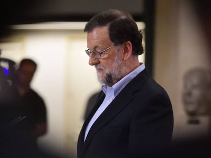 El presidente en funciones, Mariano Rajoy, el pasado jueves.