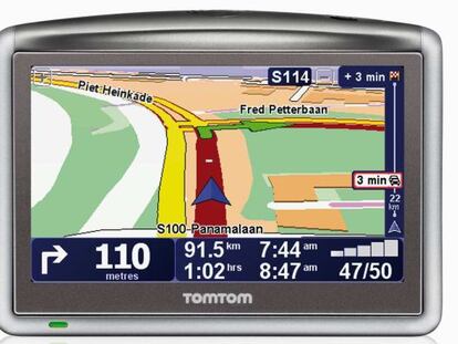 Un GPS de autom&oacute;vil fabricado por Tom Tom