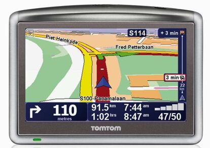 Un GPS de autom&oacute;vil fabricado por Tom Tom