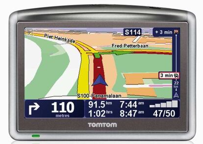 Un GPS de automóvil fabricado por Tom Tom